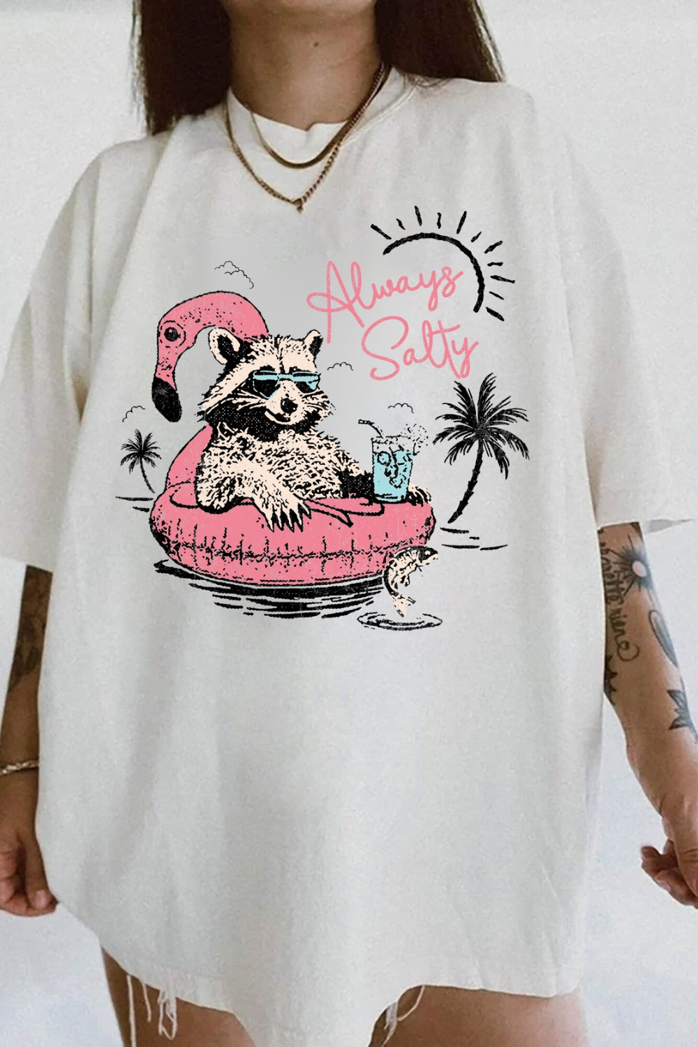 Always Salty Raccoon Tee For Women
