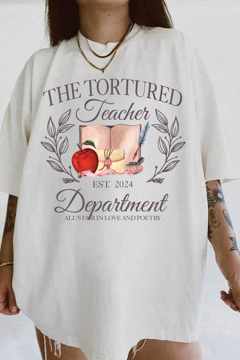 The Tortured Teacher Department EST 2024 Tee For Women