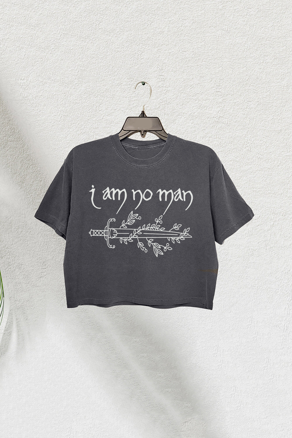 I Am No Man Funny Crop Tee For Women