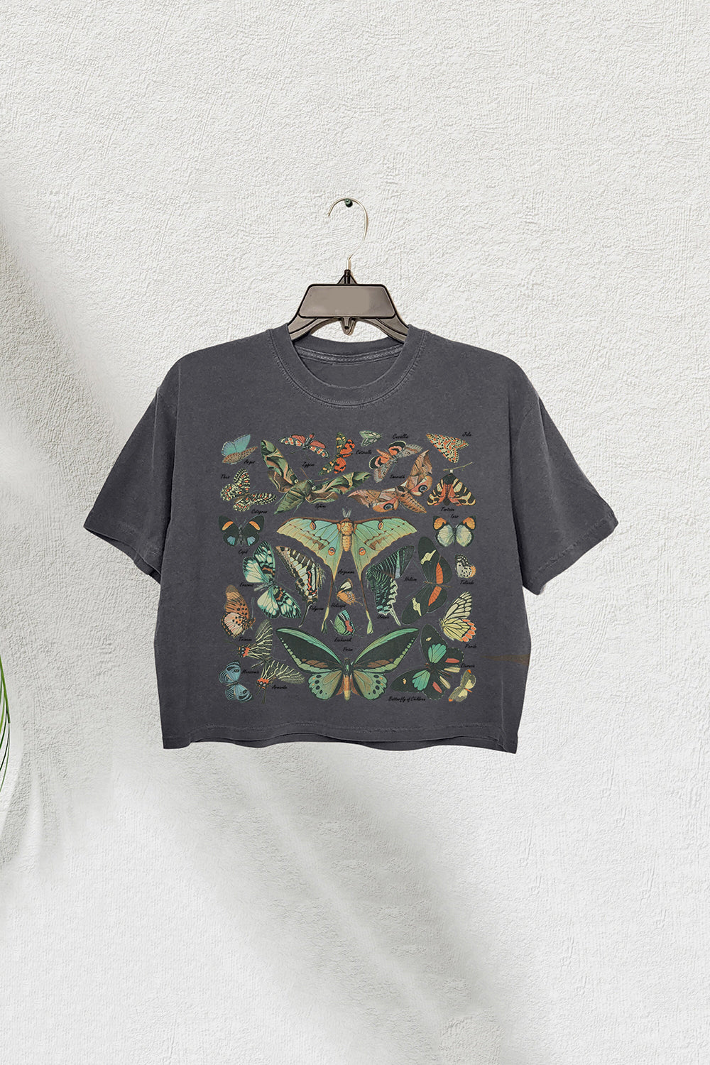 Vintage Butterfly Crop Tee For Women