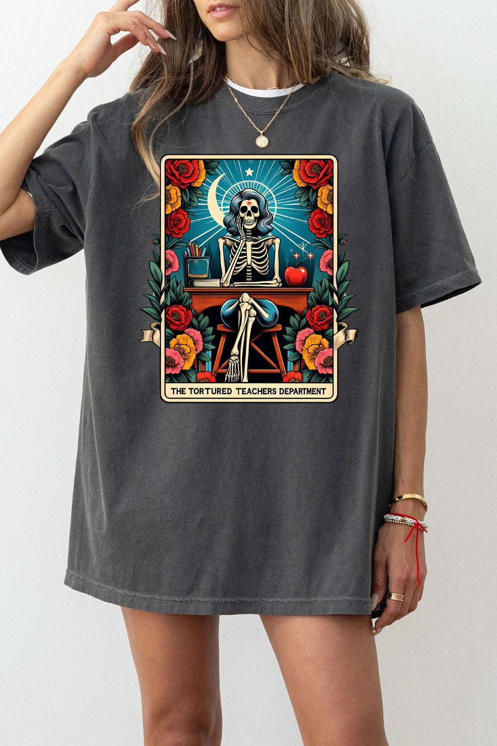 Tortured Teachers Tarot Card Tee For Women