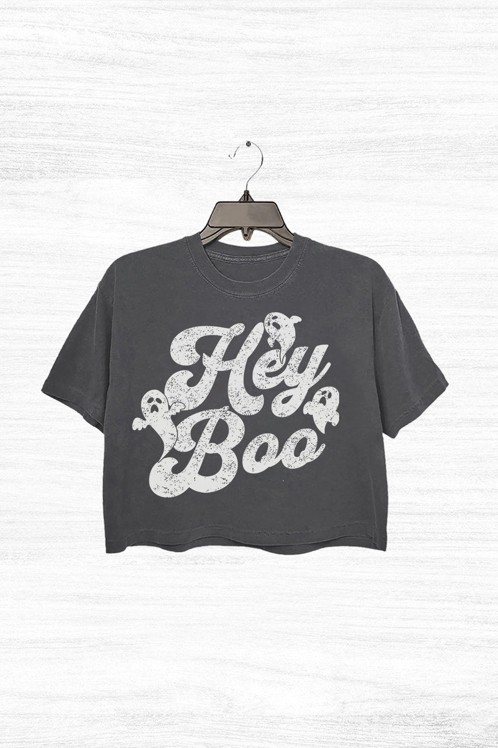 Halloween Hey Boo Ghost Crop Top For Women