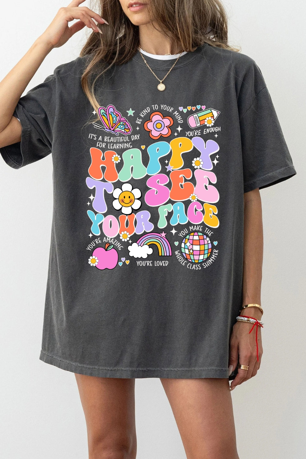 Happy To See Your Face Teacher Tee For Women