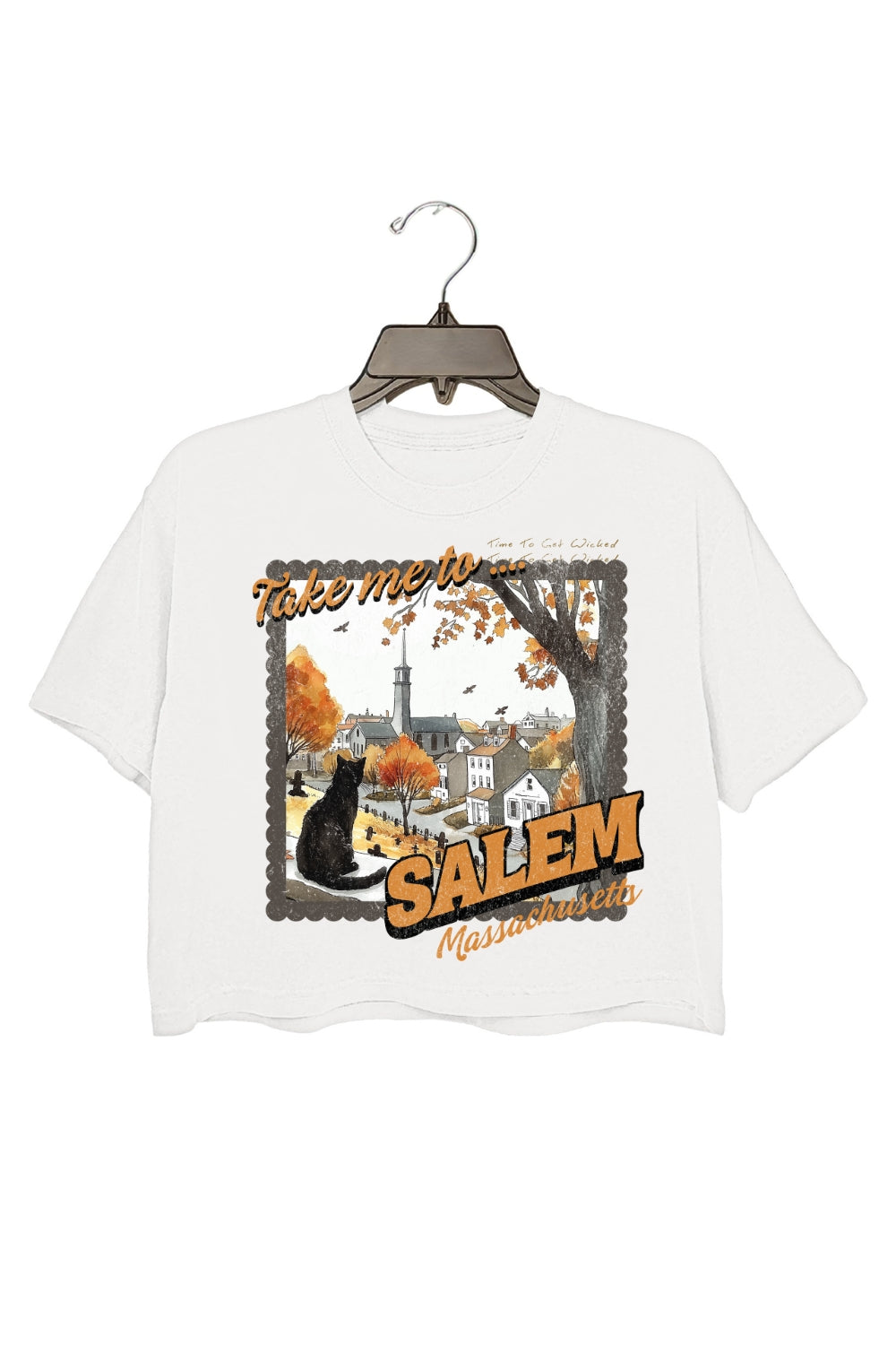 Take Me To Salem Massachusetts Halloween Crop Top For Women