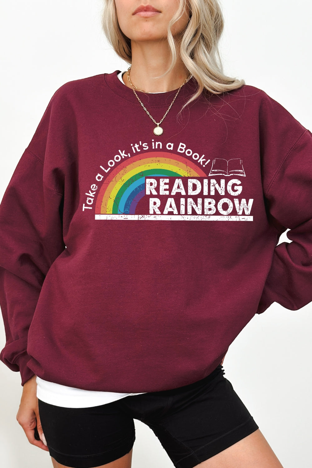 Reading Rainbow Retro Librarian Sweatshirt For Women