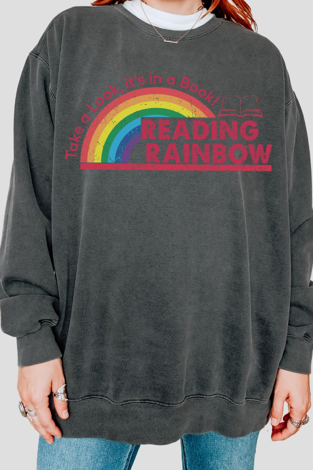 Reading Rainbow Retro Librarian Sweatshirt For Women