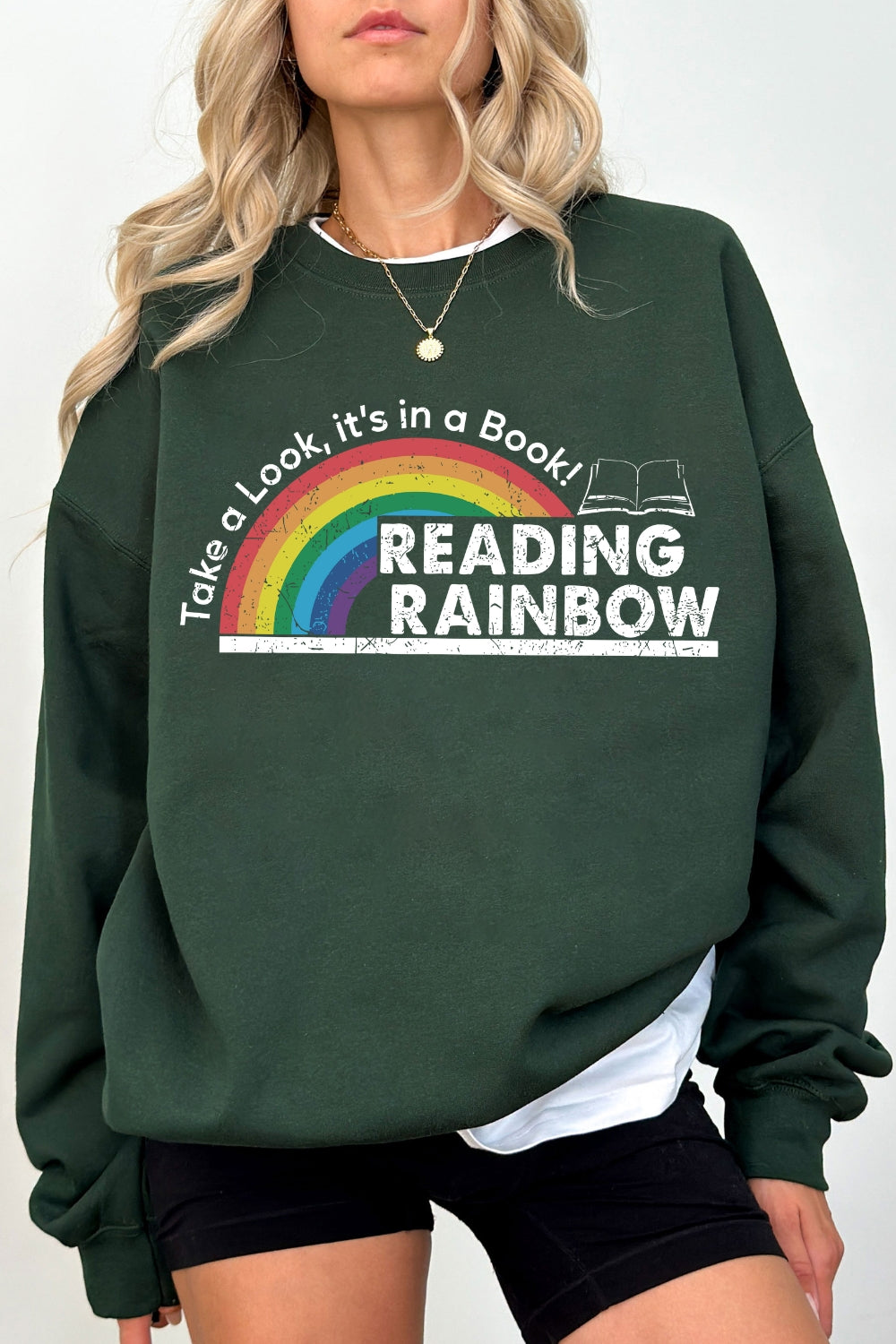 Reading Rainbow Retro Librarian Sweatshirt For Women