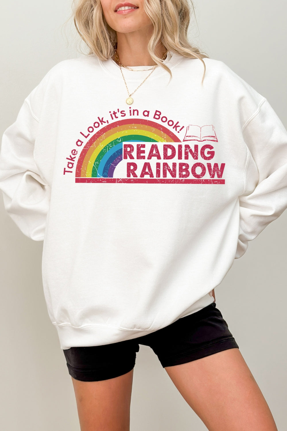 Reading Rainbow Retro Librarian Sweatshirt For Women