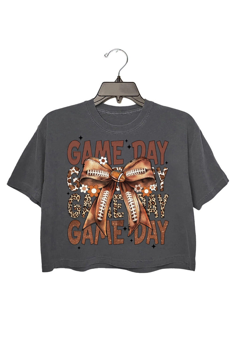 Game Day Football Bow Crop Top For Women