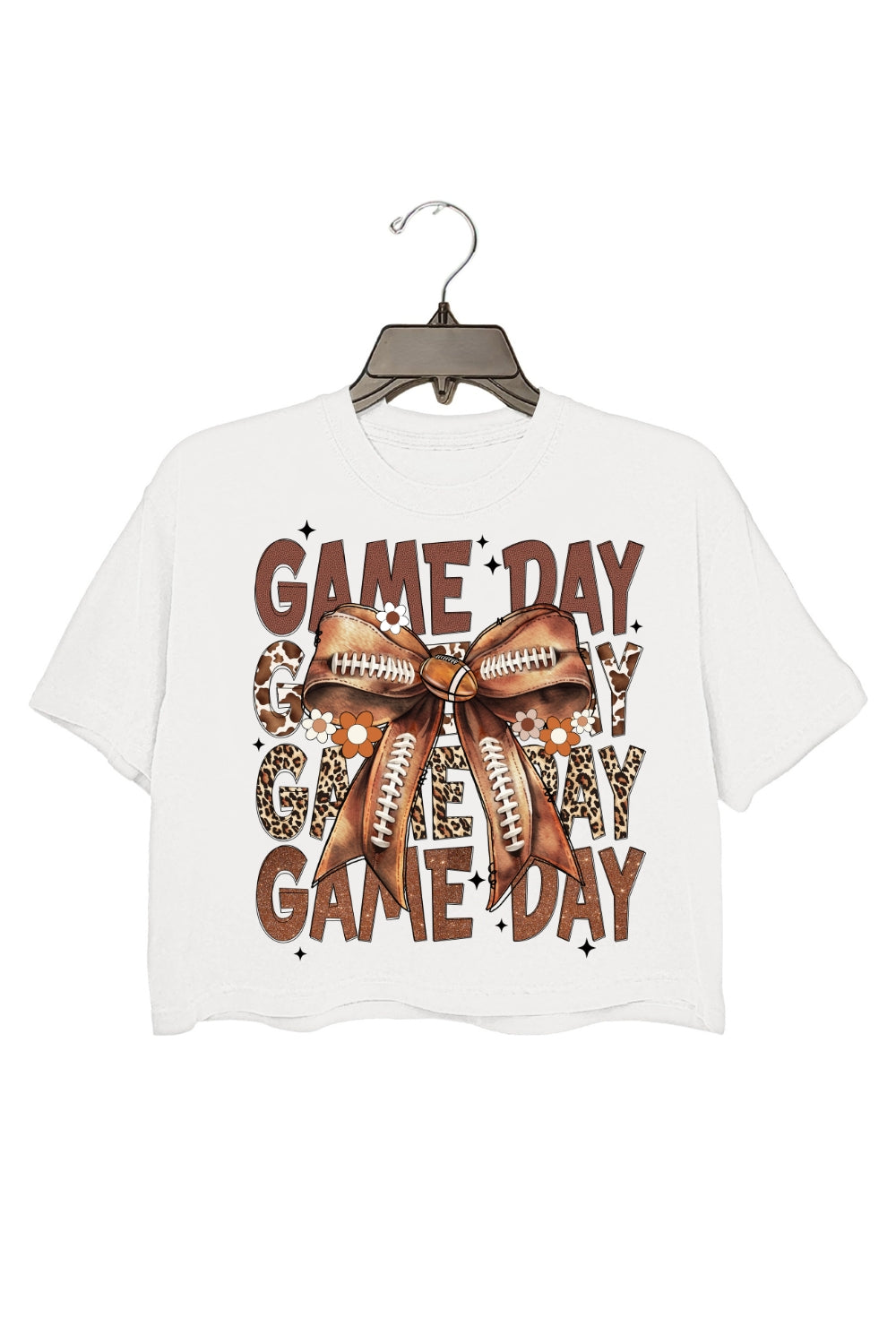 Game Day Football Bow Crop Top For Women