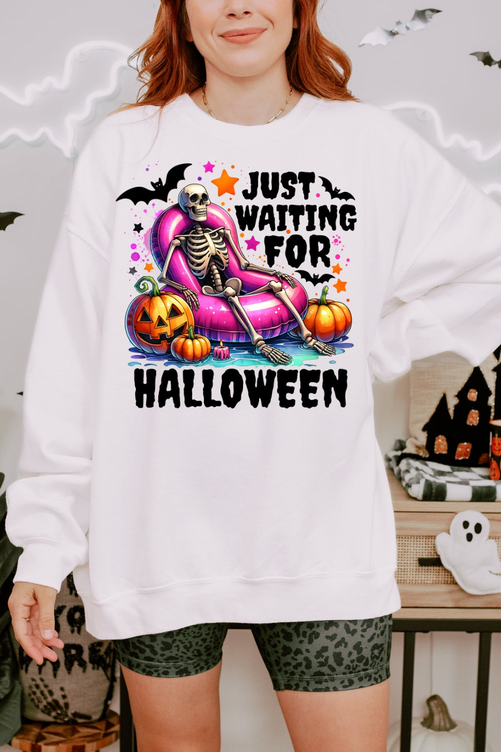 Just Waiting For Halloween Sweatshirt For Women