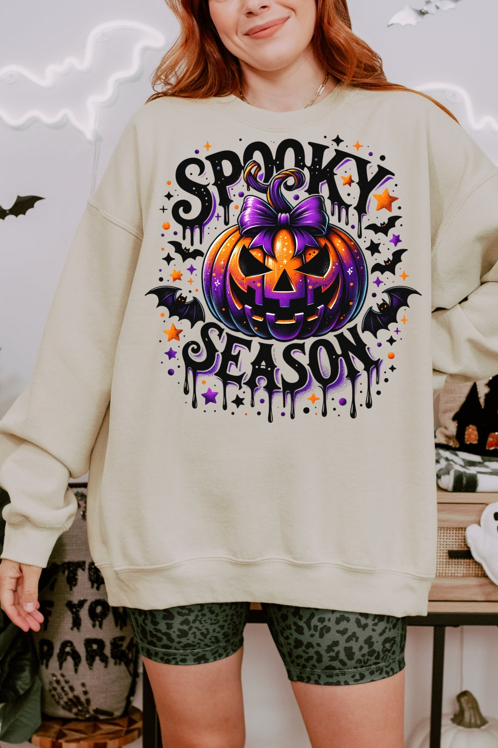Spooky Season Halloween Pumpkin Sweatshirt For Women