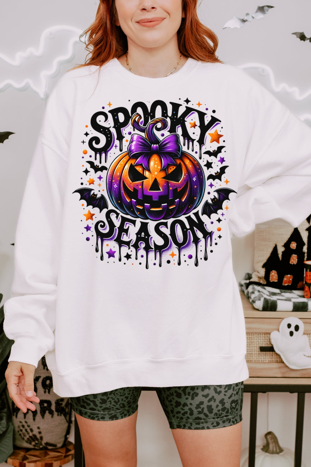 Spooky Season Halloween Pumpkin Sweatshirt For Women