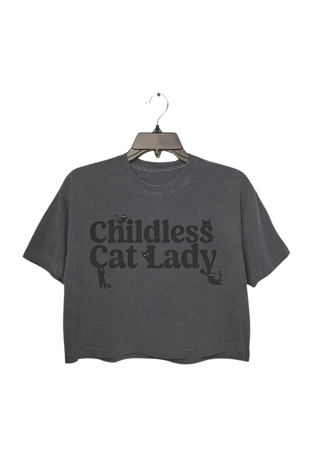 Childless Cat Lady Black Cat Crop Top For Women