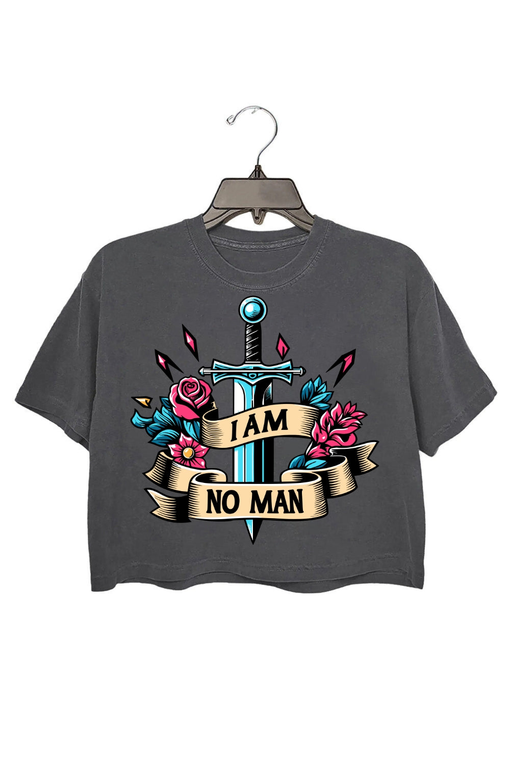 I Am No Man Book Quote Crop Top For Women