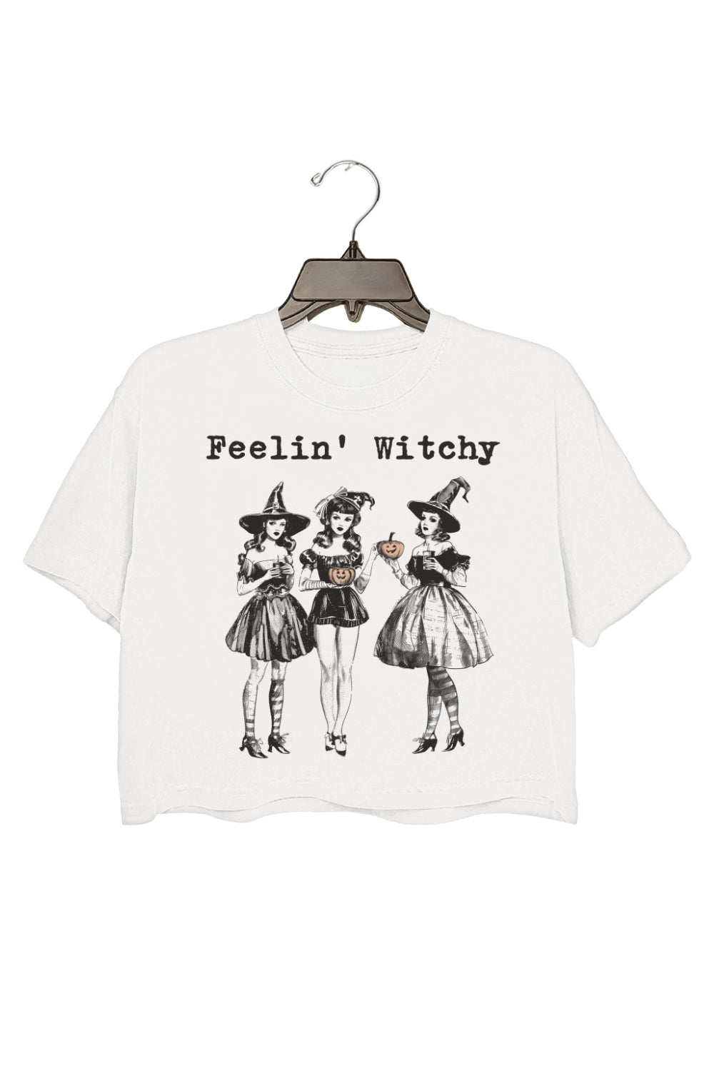 Fleein' Witchy Halloween Crop Top For Women