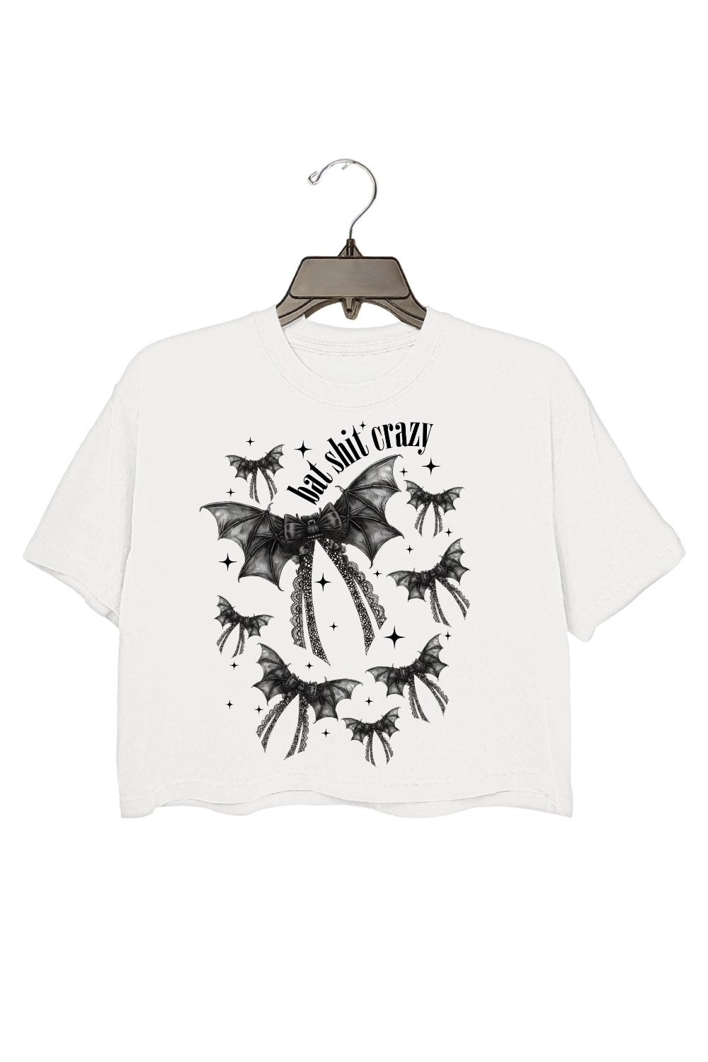 Bat Gothic Coquette Bow Halloween Crop Top For Women