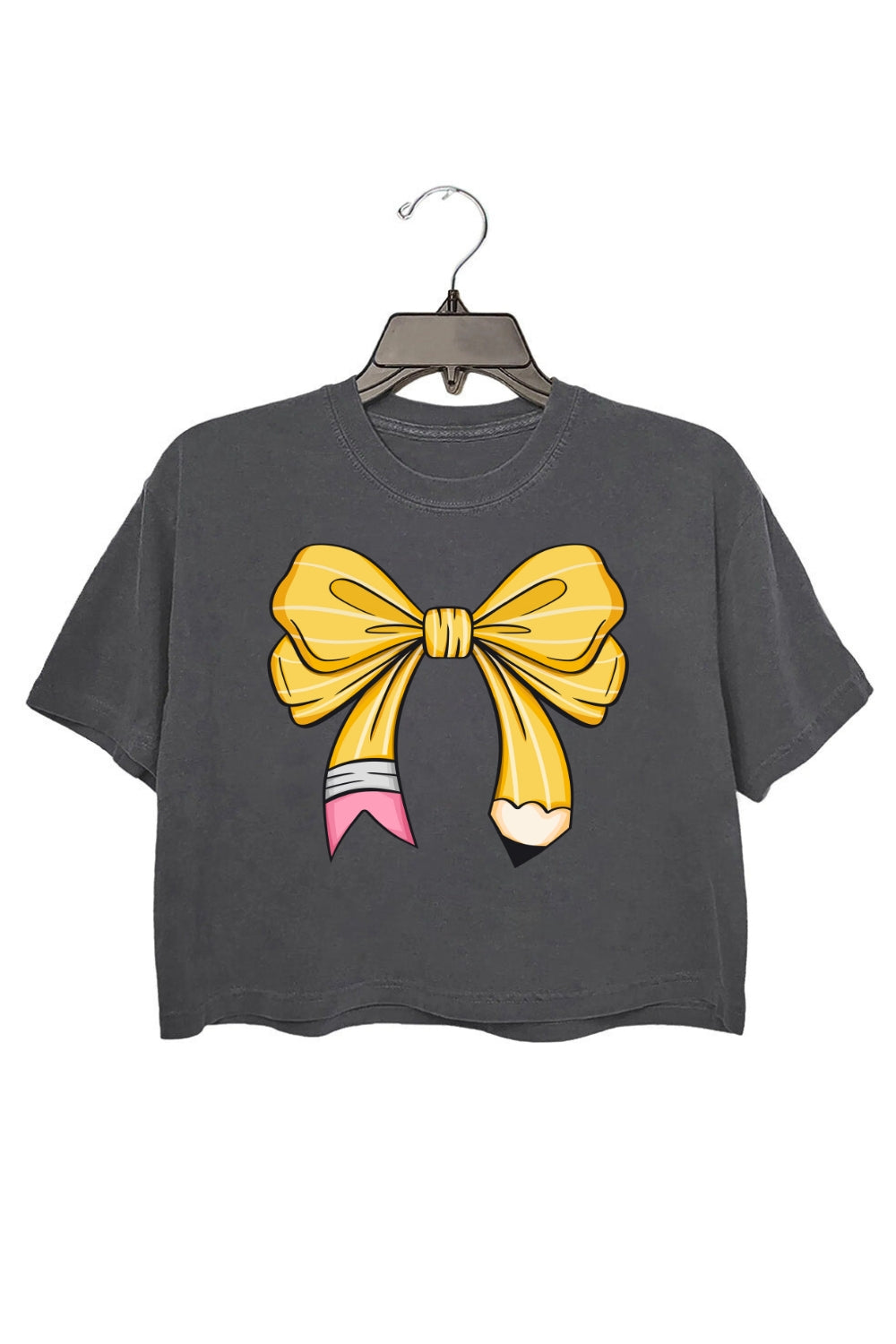 Coquette Teacher Pencil Bow Crop Top For Women