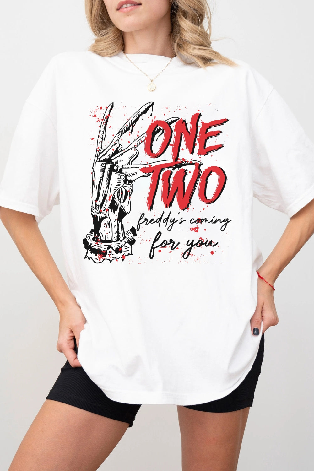 One Two Freddyy's Coming Halloween Tee For Women