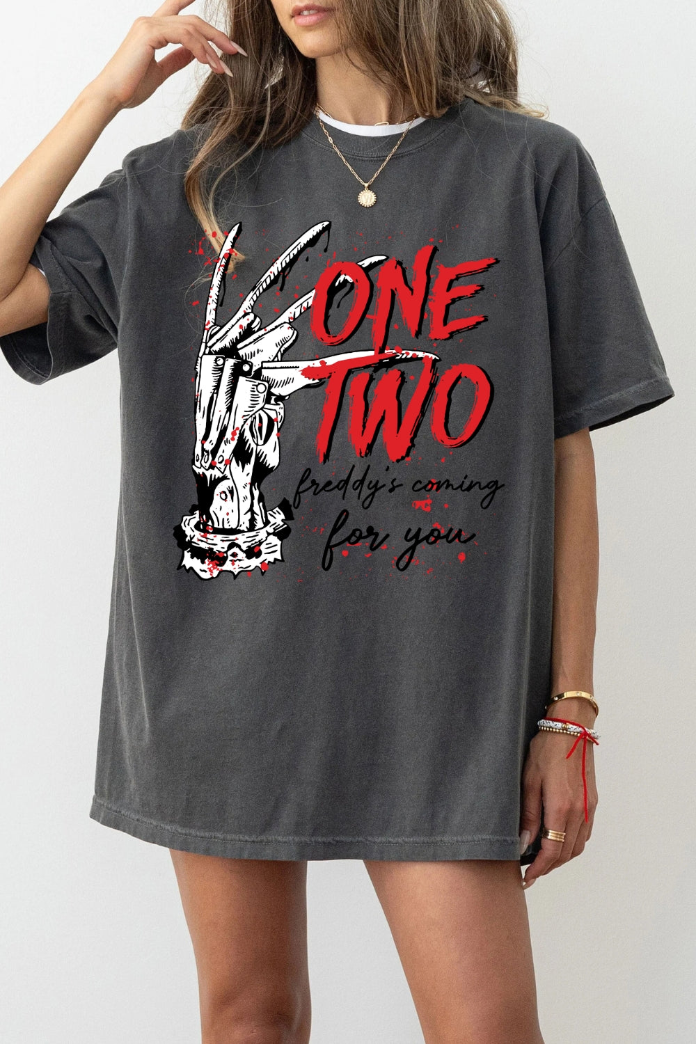 One Two Freddyy's Coming Halloween Tee For Women