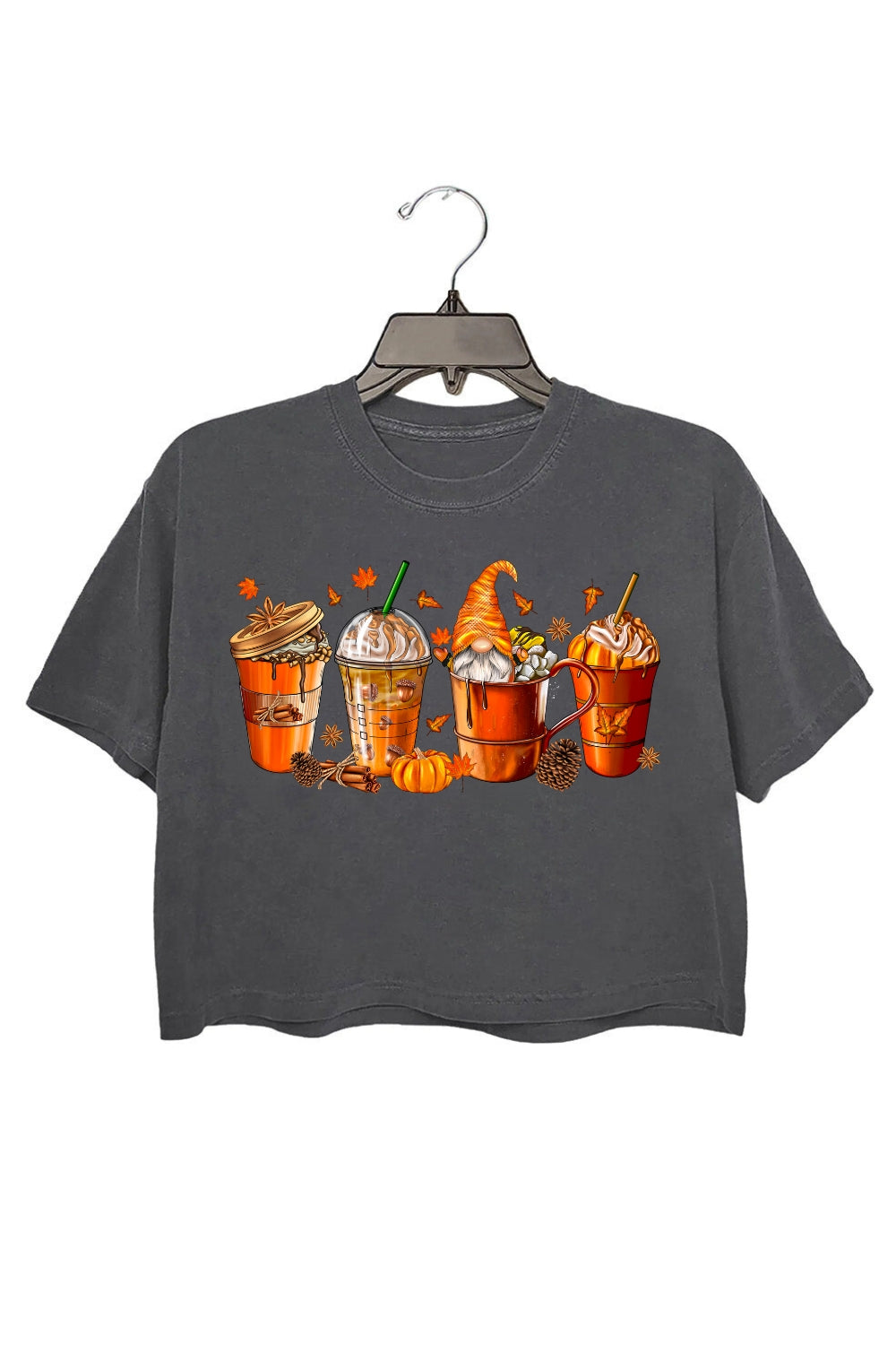 Halloween Fall Coffee Crop Top For Women