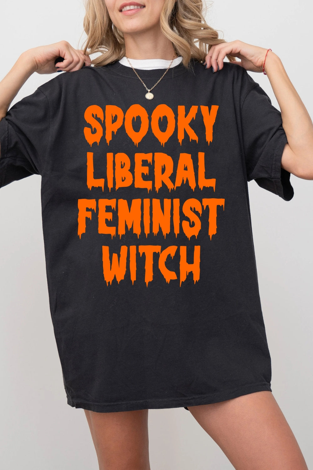 Spooky Liberal Feminist Witch Tee For Women