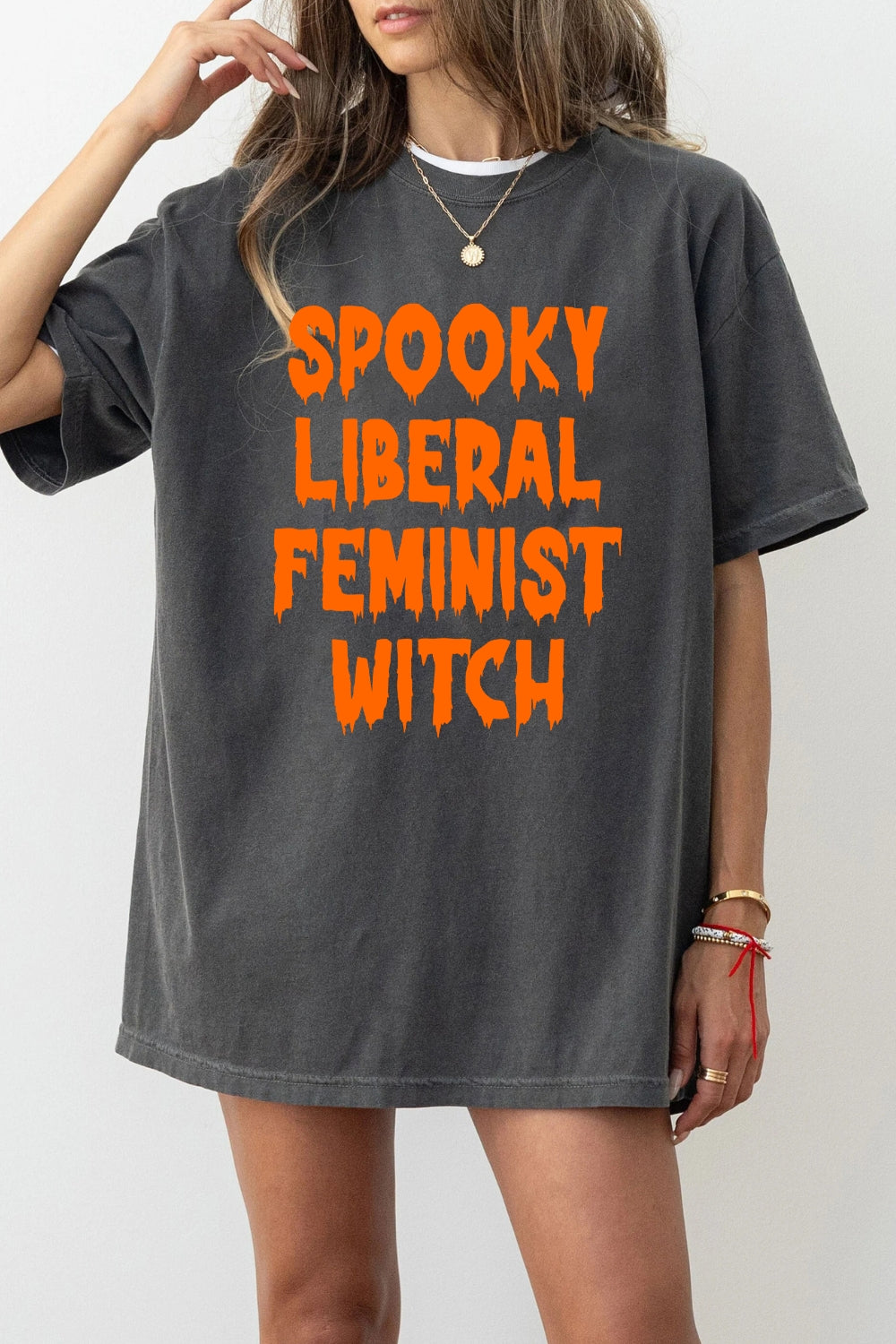 Spooky Liberal Feminist Witch Tee For Women