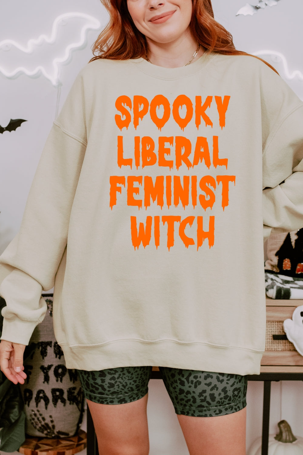 Spooky Liberal Feminist Witch Sweatshirt For Women