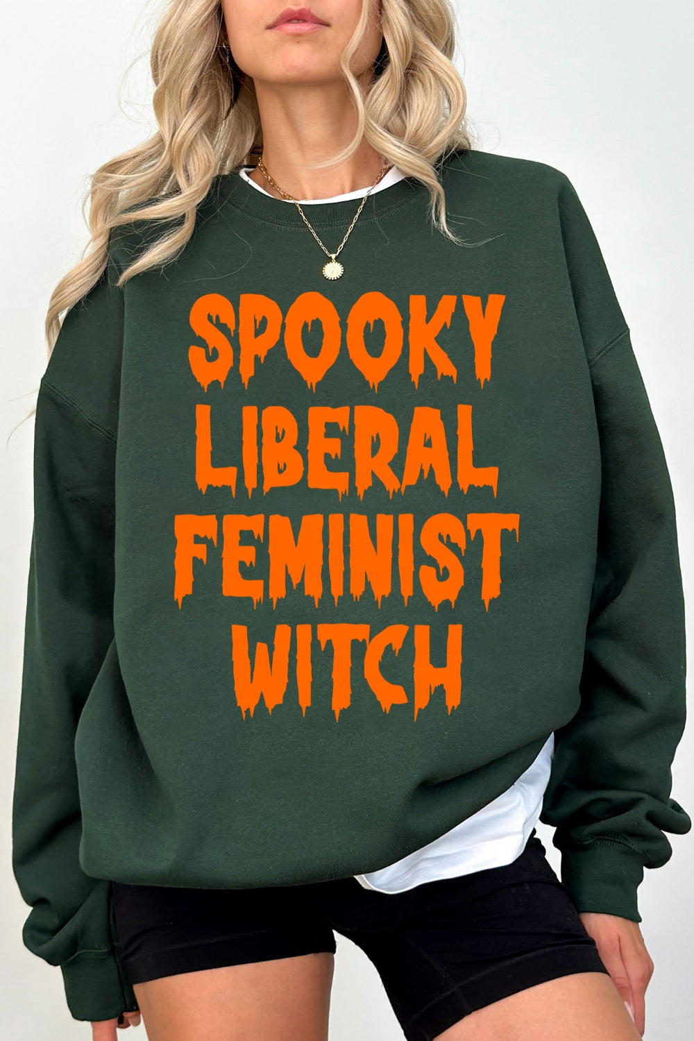 Spooky Liberal Feminist Witch Sweatshirt For Women