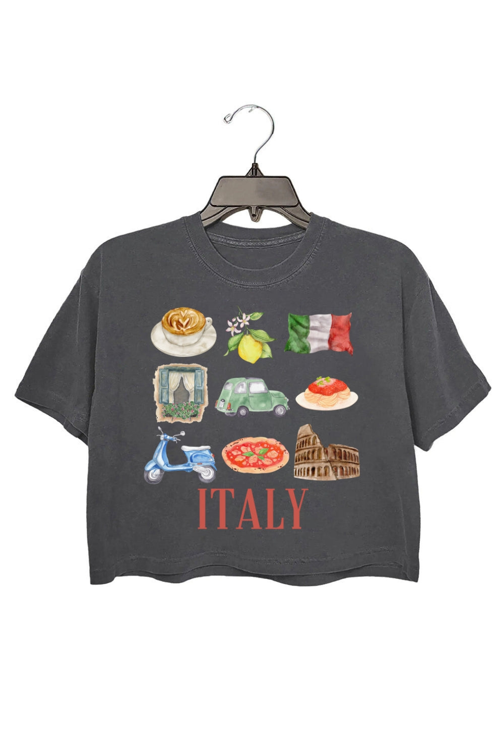 Italy Travel Club Sublimation Crop Tee For Women