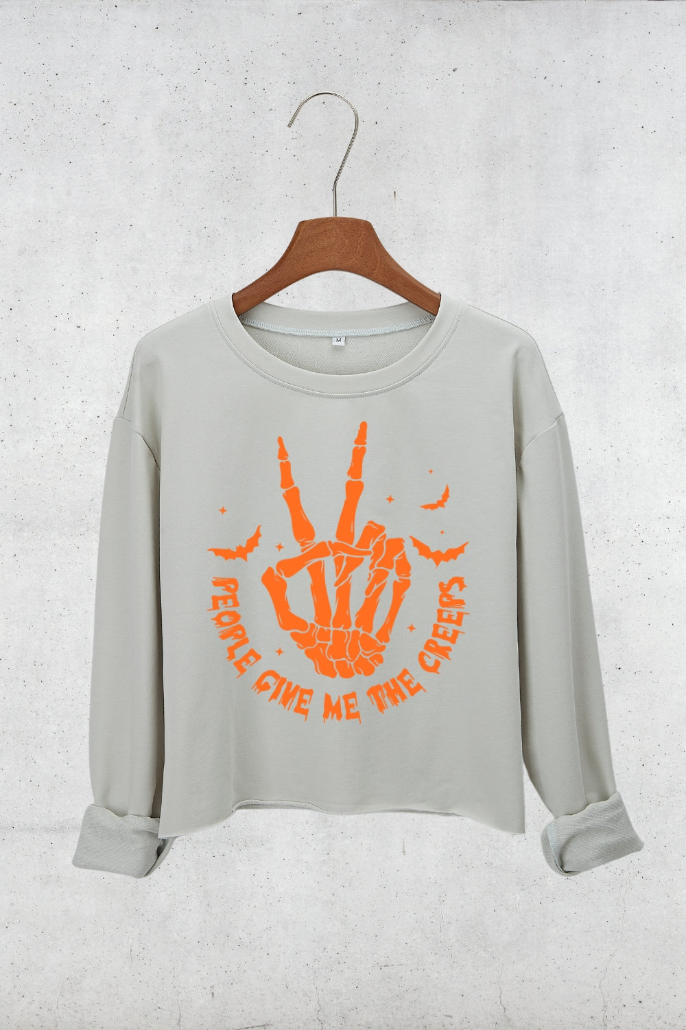 People Give Me The Creeps Crop Sweatshirt For Women