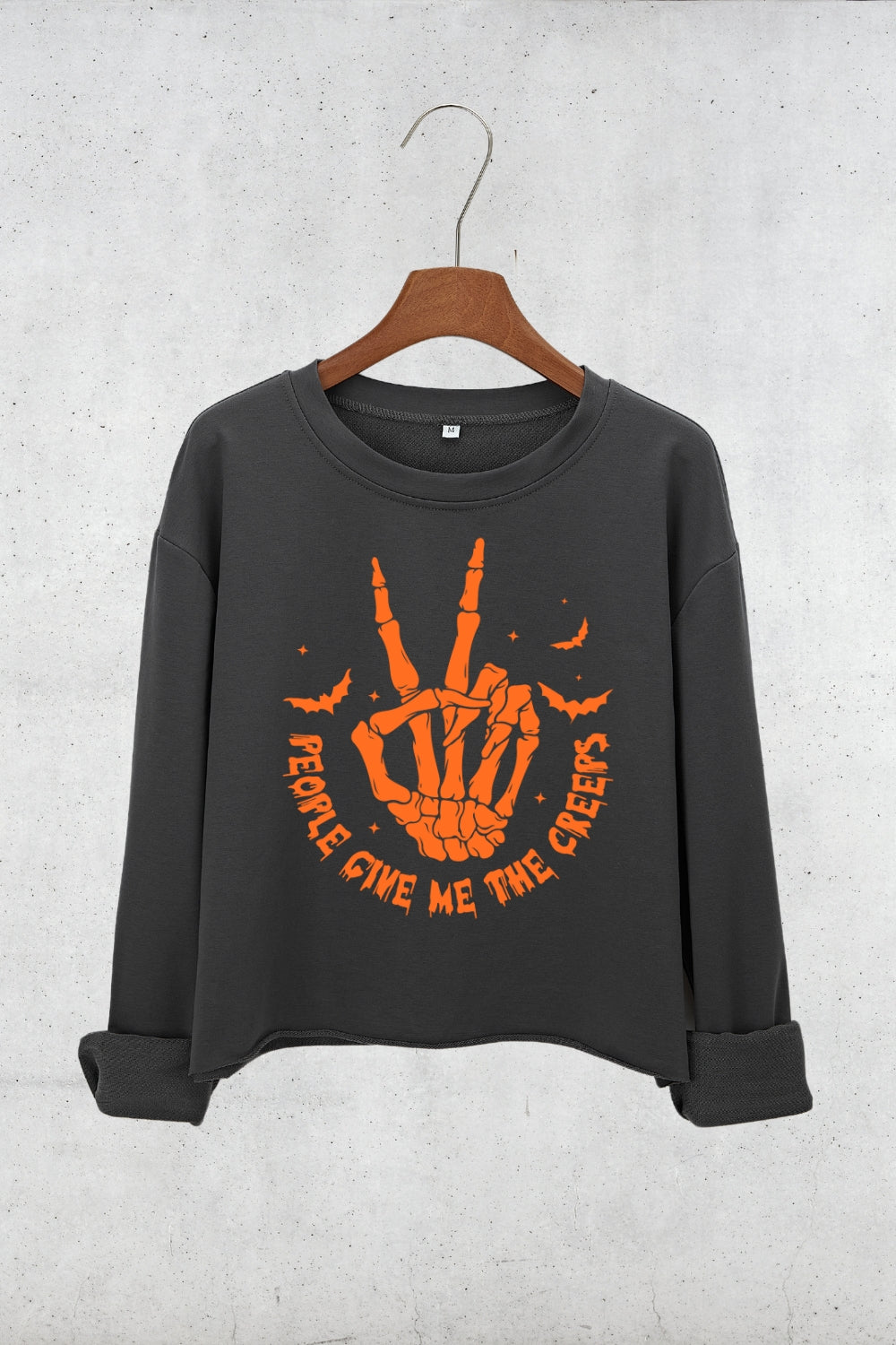 People Give Me The Creeps Crop Sweatshirt For Women