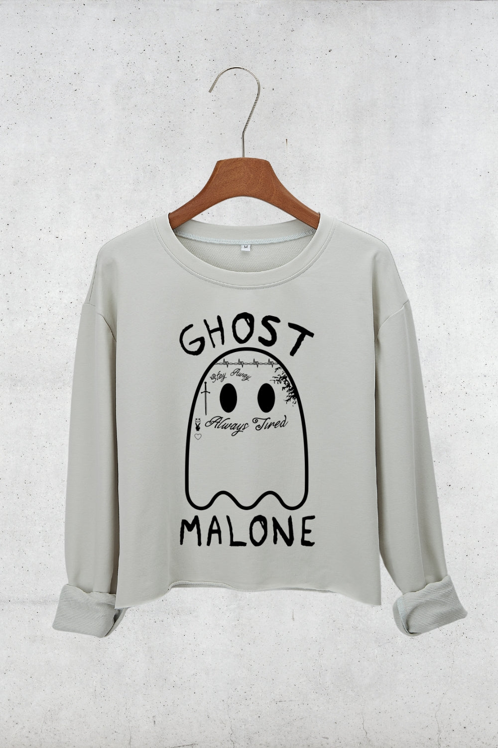 Ghost Malone Halloween Crop Sweatshirt For Women