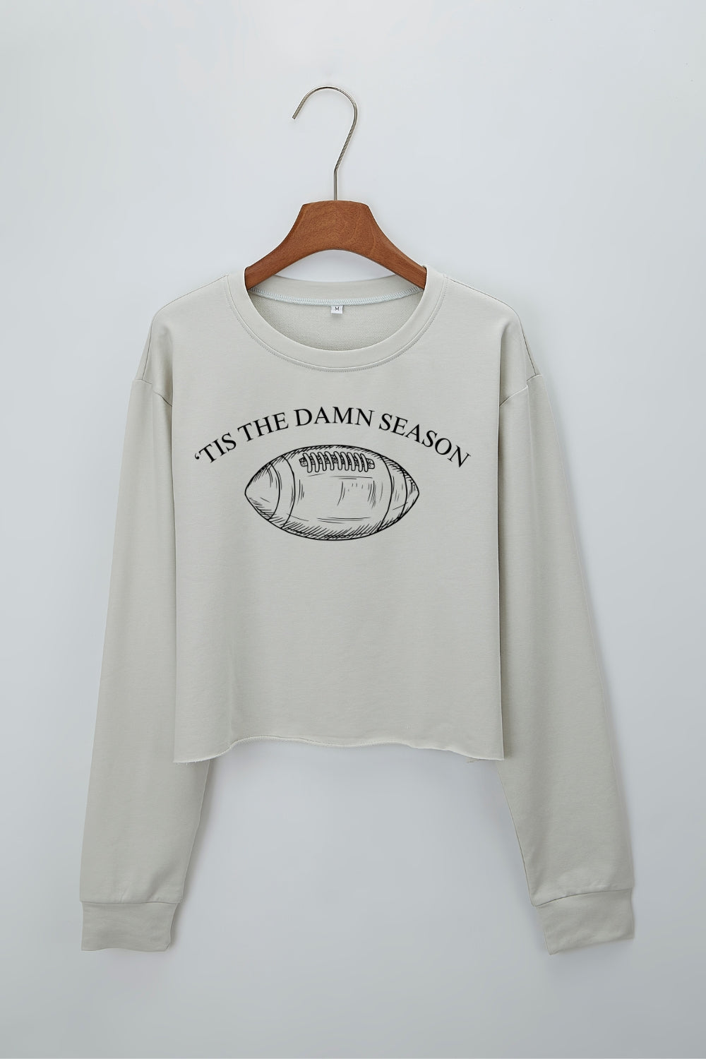 Tis The Damn Season Football Taylor Crop Sweatshirt For Women