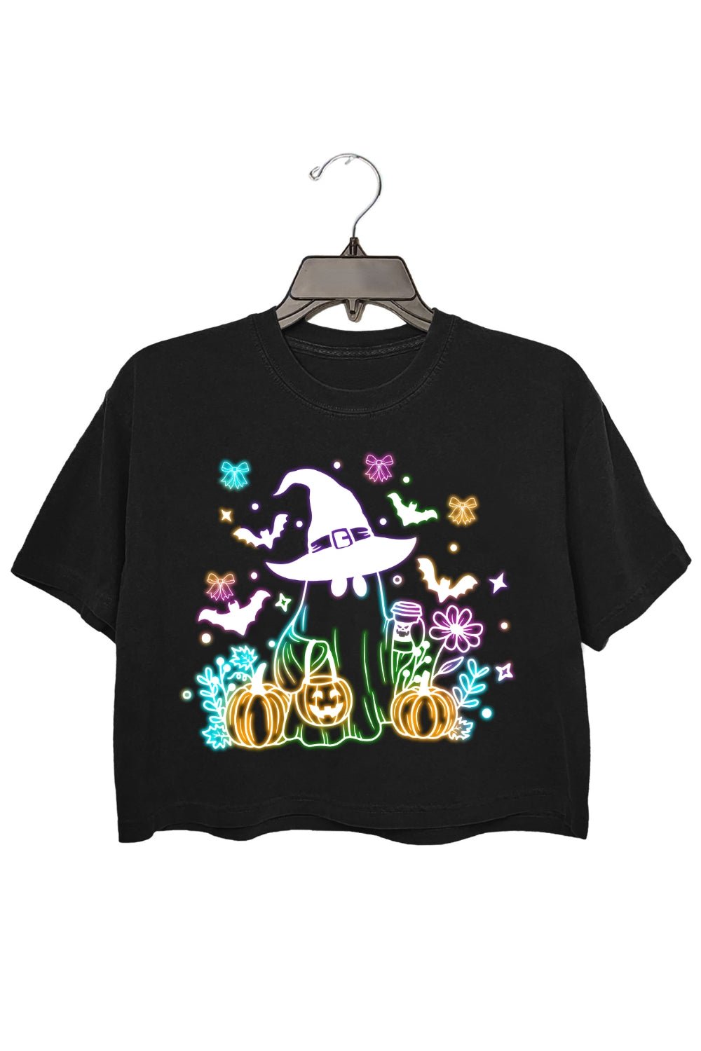 Witchy Ghost Pumpkin Crop Top For Women