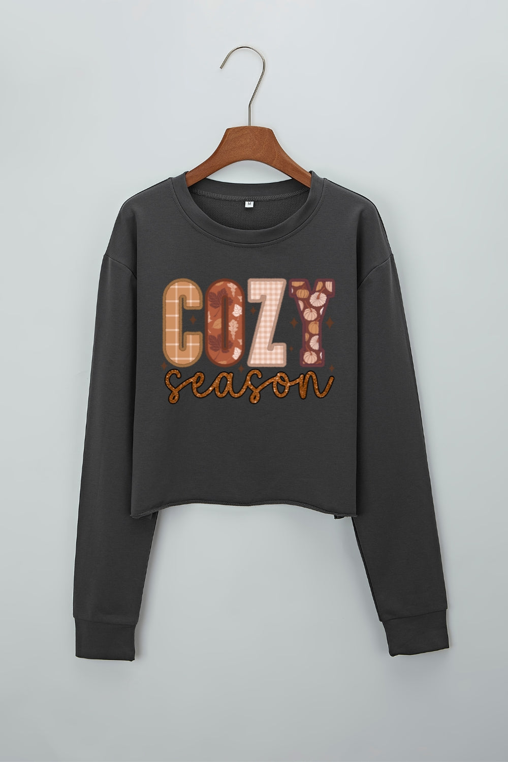 Cozy Season Thanksgiving Crop Sweatshirt For Women