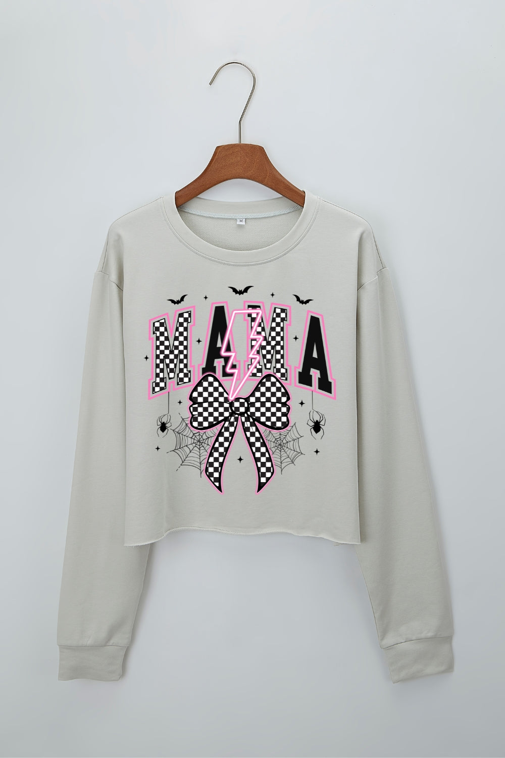 Spooky Mama Neon Crop Sweatshirt For Women