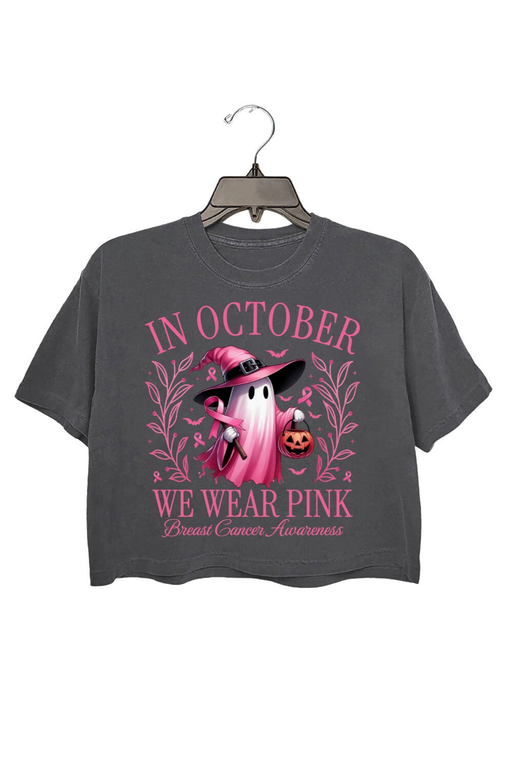In October We Wear Pink Crop Top For Women