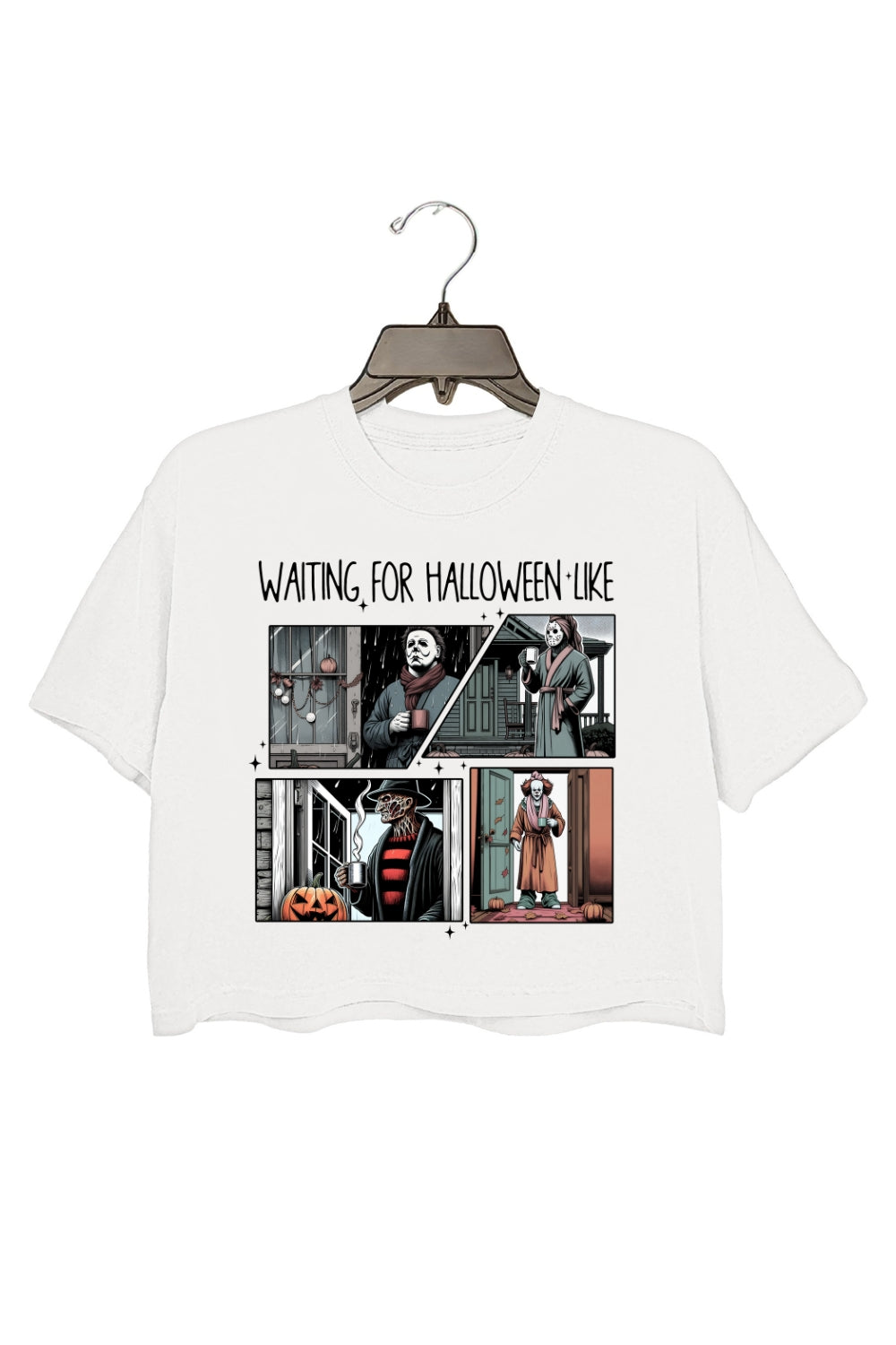 Waiting For Halloween Like Horror Movie Characters Crop Top For Women