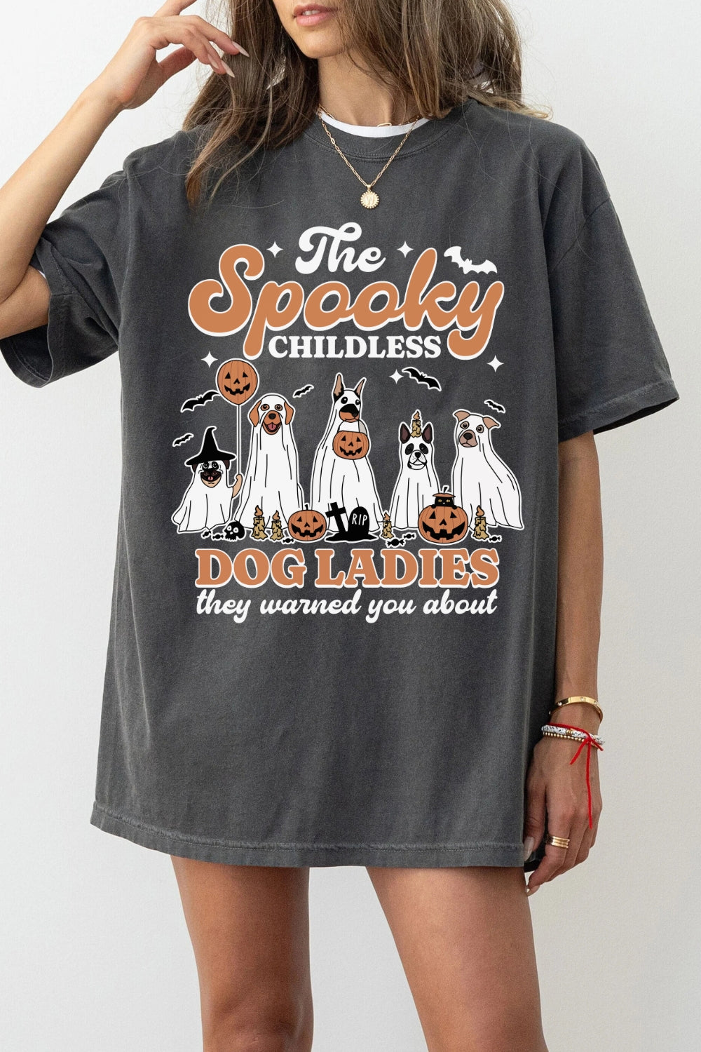 Spooky Childless Dog Lady Tee For Women
