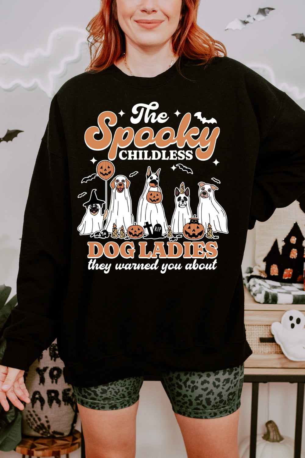 Spooky Childless Dog Lady Sweatshirt For Women
