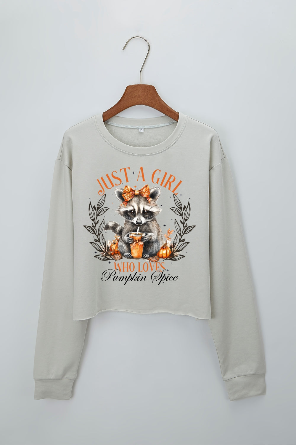 Just A Girl Who Loves Pumpkin Spice Crop Sweatshirt For Women