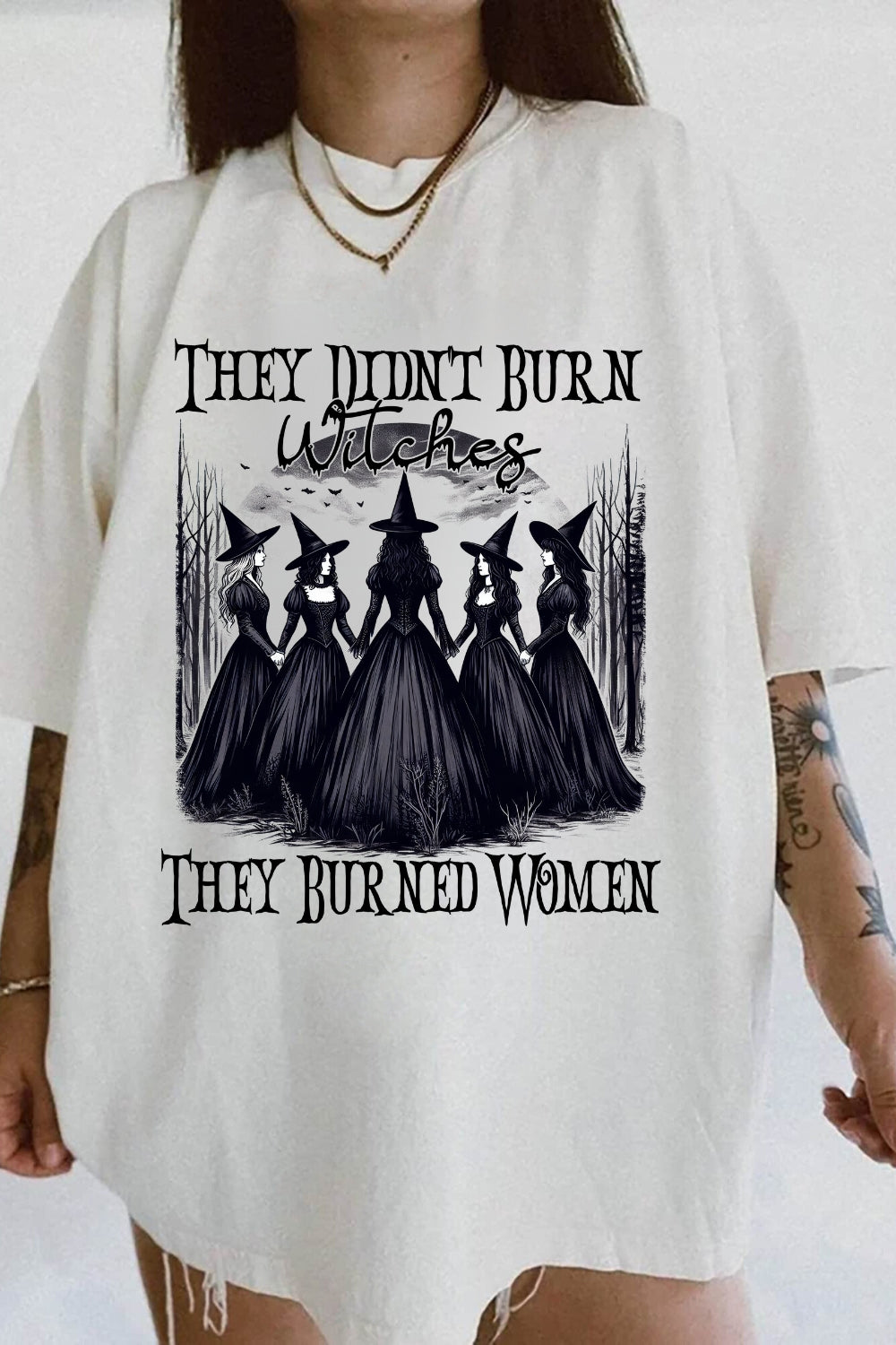They Didn't Burn Witches They Burned Women Halloween Tee For Women