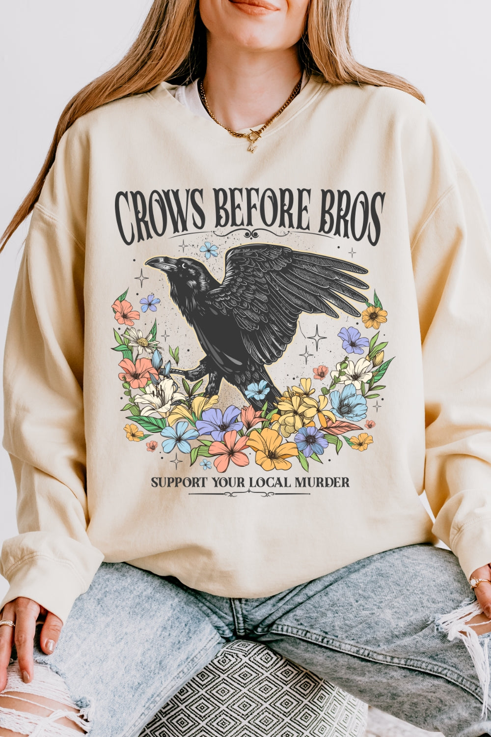 Crows Before Bros Support Sweatshirt For Women