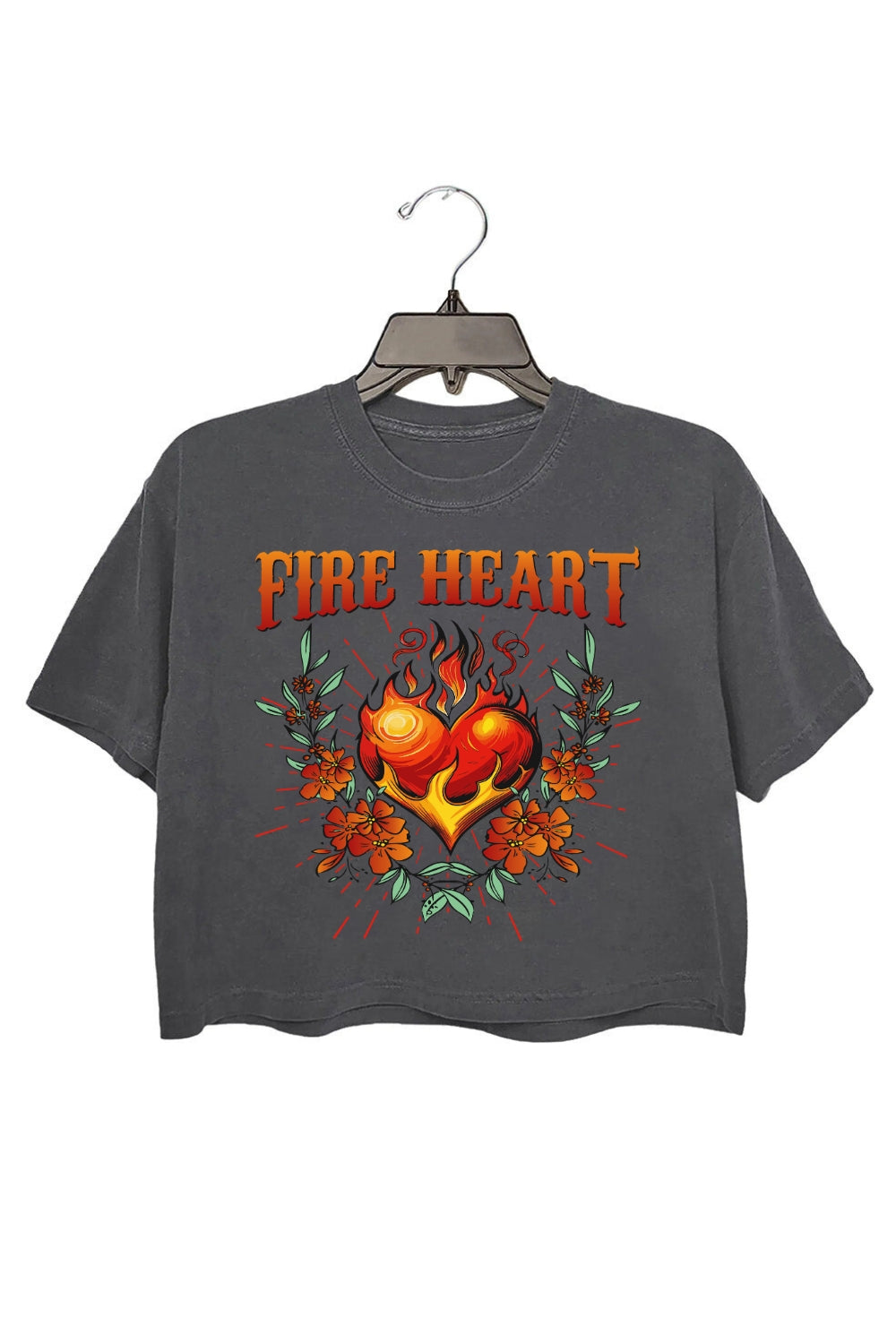 Fire-heart To Whatever End Crop Tee For Women