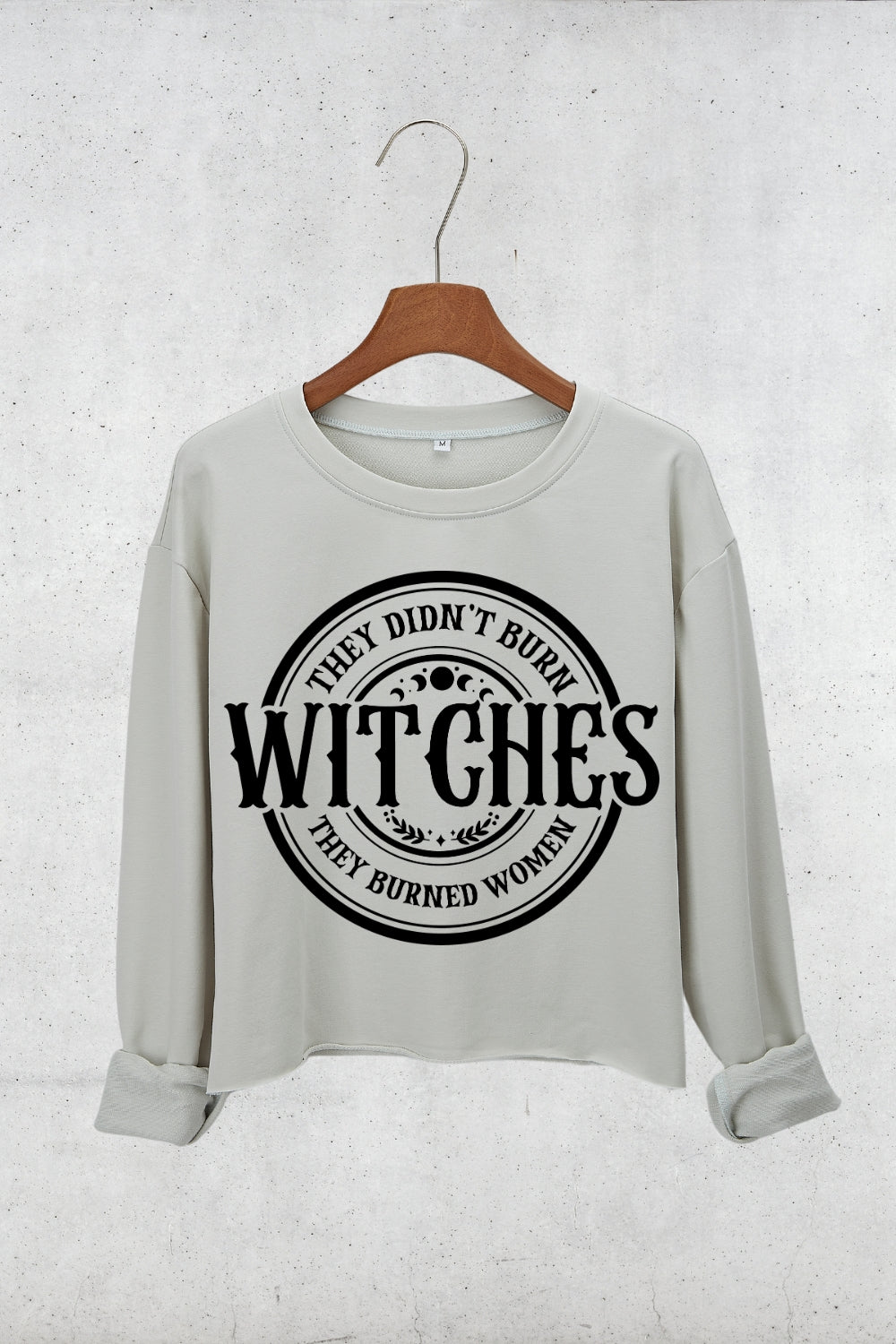 They Didn't Burn Witches Feminist Crop Sweatshirt For Women