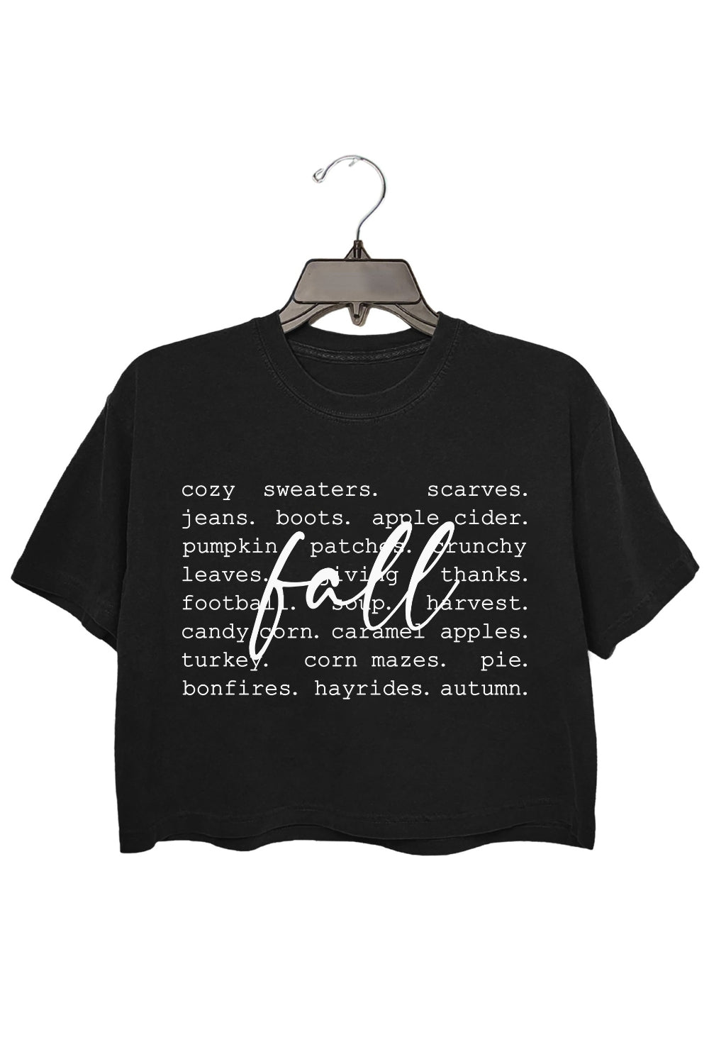 Fall Words Thanksgiving Crop Top For Women