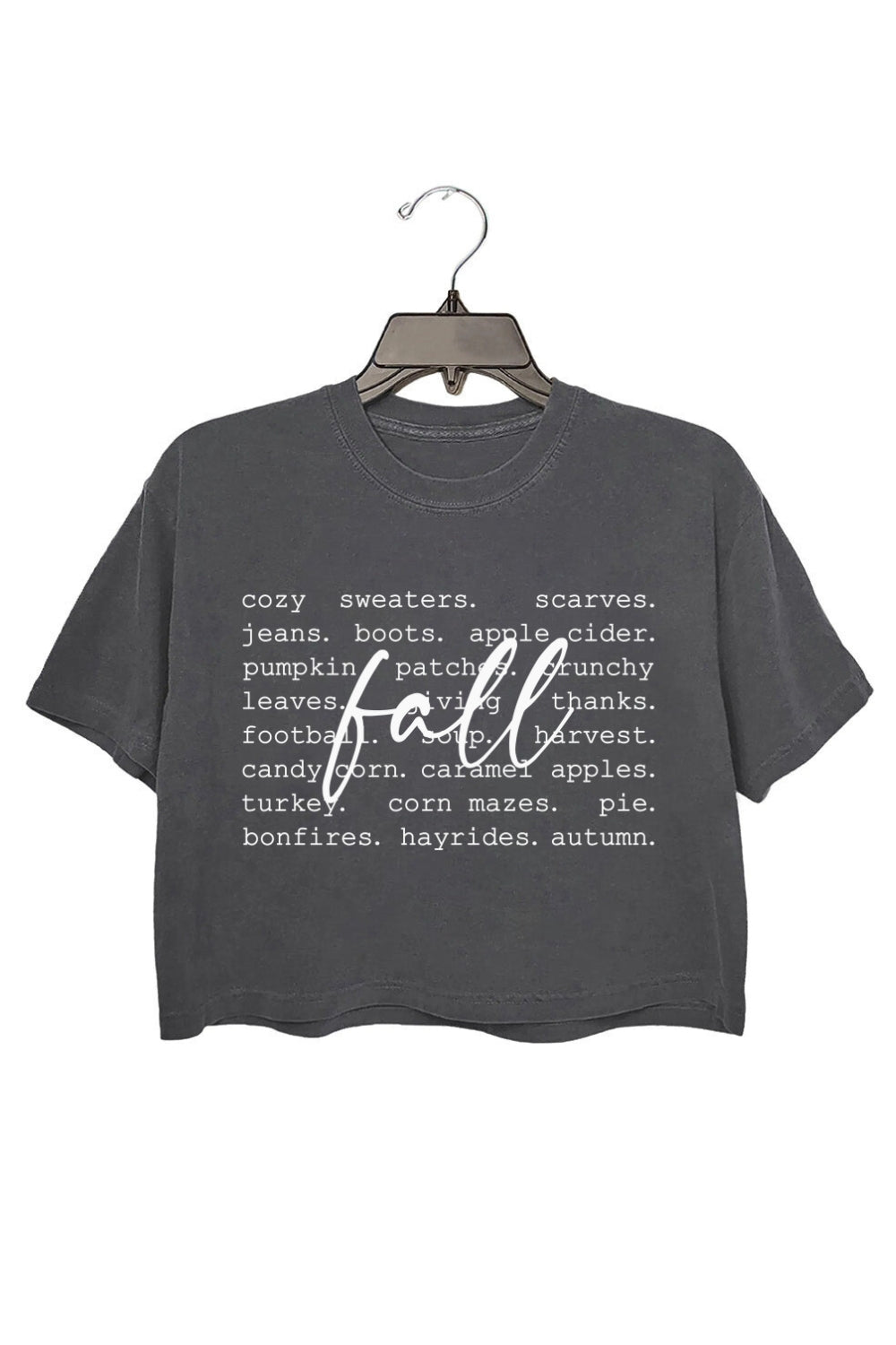 Fall Words Thanksgiving Crop Top For Women