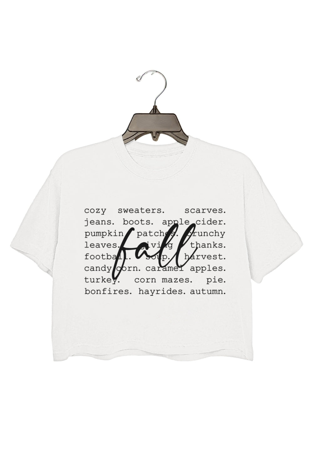 Fall Words Thanksgiving Crop Top For Women