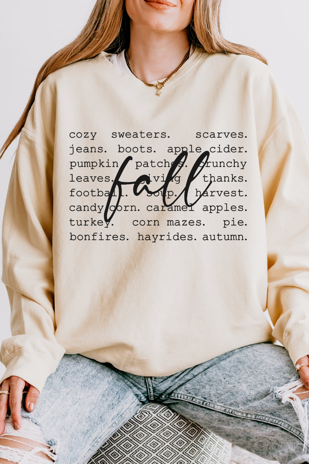 Fall Words Thanksgiving Sweatshirt For Women